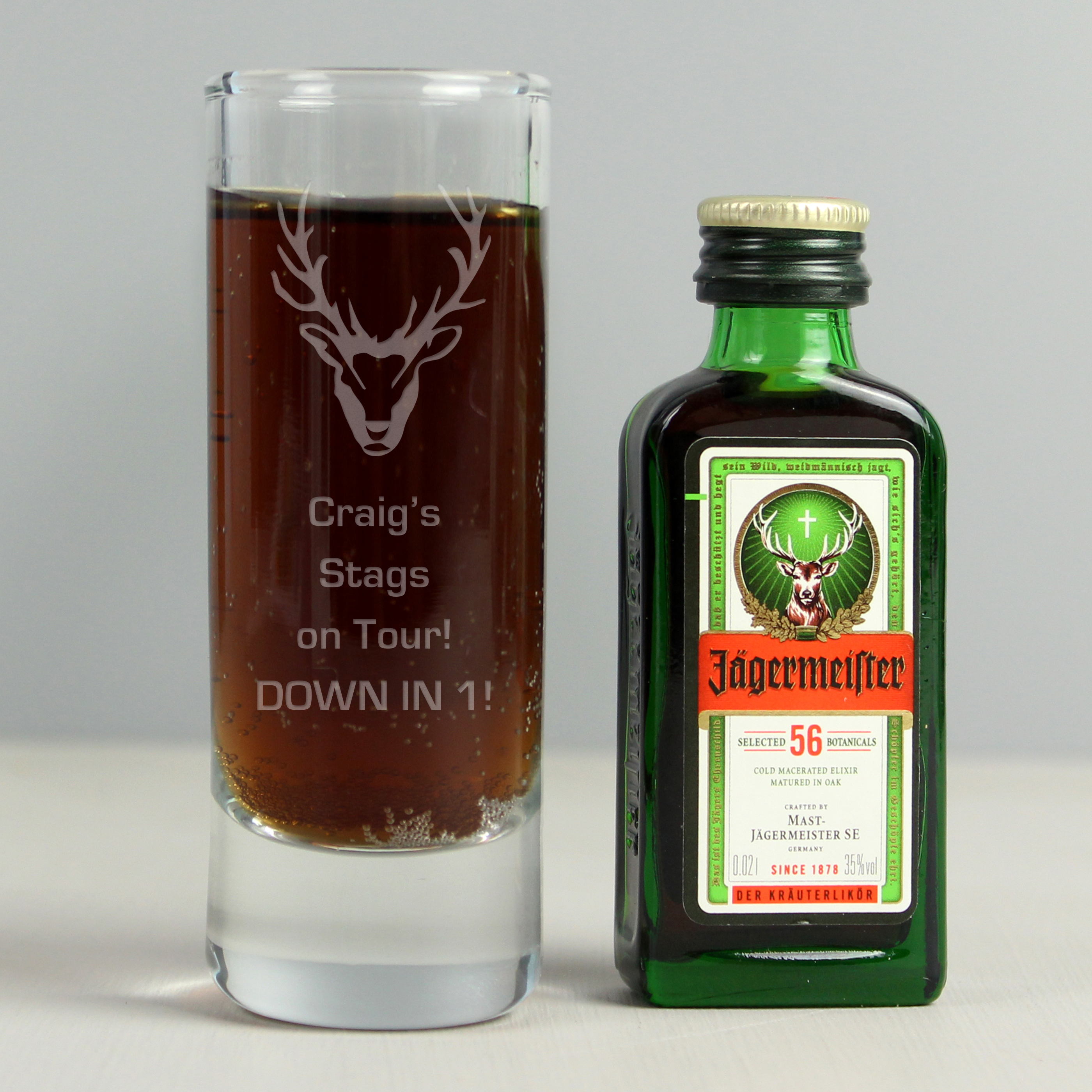 Personalised Shot Glass and Miniature Bottle